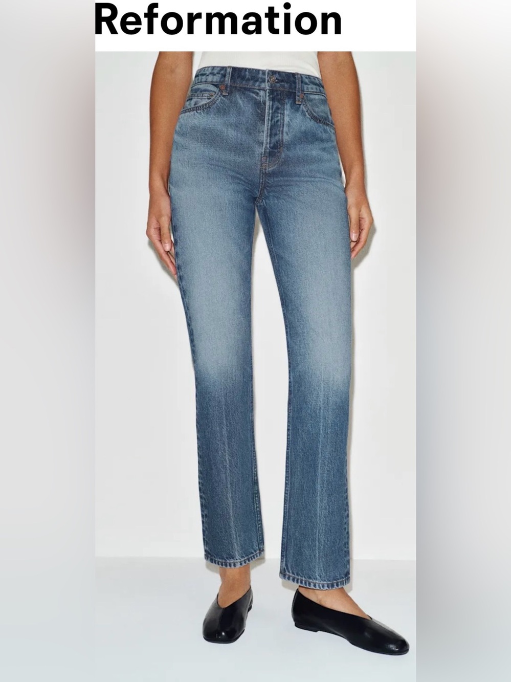Reformation Cynthia High Rise Straight Jeans – Bruce – Size 23 – NWT